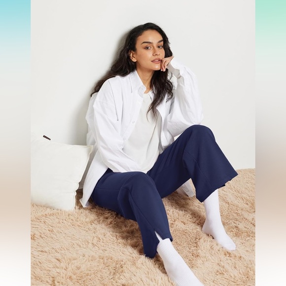 BALEAF Navy Fleece Lined Straight Sweatpants with pockets size small NEW - Picture 1 of 9